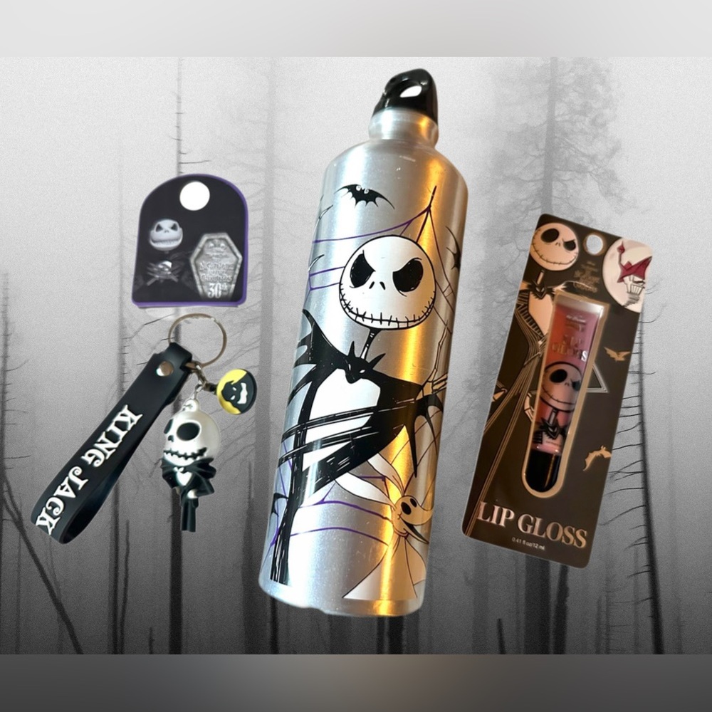 Disney “Nightmare Before Christmas” Bundle- Keychain, Water bottle & Lipgloss